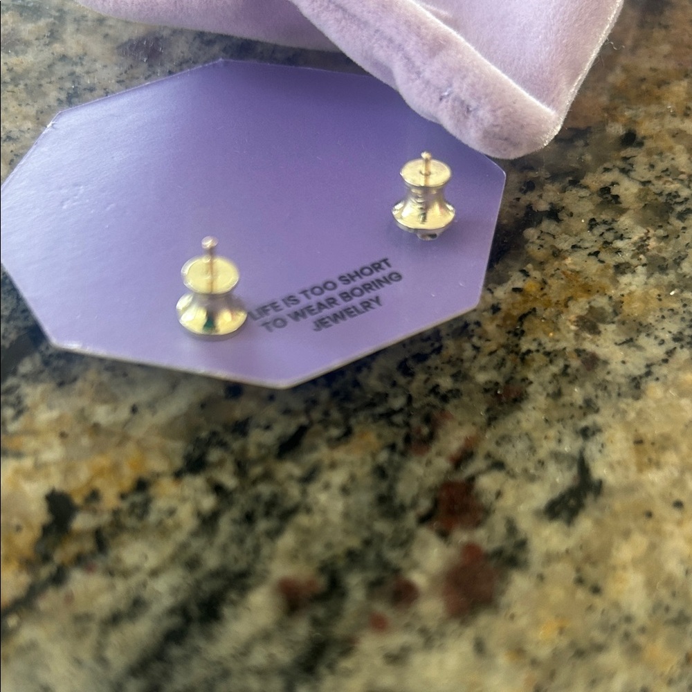 Melinda Maria Gold Earrings with Crystal Accents - Picture 3 of 3